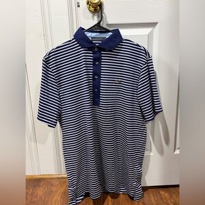 Greyson Navy and White Striped Polo Shirt